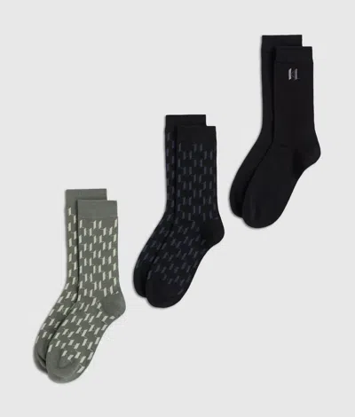 Karl Lagerfeld Monogram Socks – 3 Pack In Black