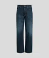 Karl Lagerfeld Monogram Gerade Geschnittene Jeans In Blue