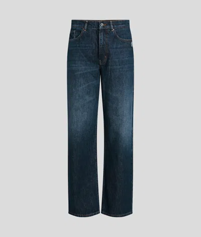 Karl Lagerfeld Monogram Straight Jeans In Blue