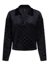 Karl Lagerfeld Monogram Velour Top In Black