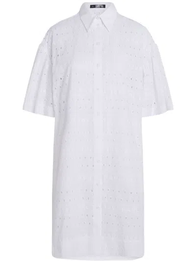 Karl Lagerfeld Monogram White Mc Shirt Dress