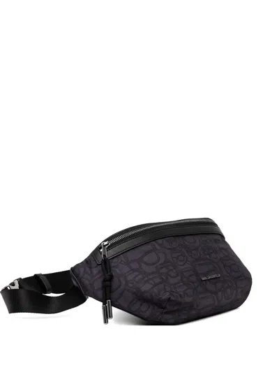 Karl Lagerfeld Monogram Zbelt Bag In Blue