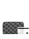 Karl Lagerfeld Monogram Zip-around Wallet In Blue