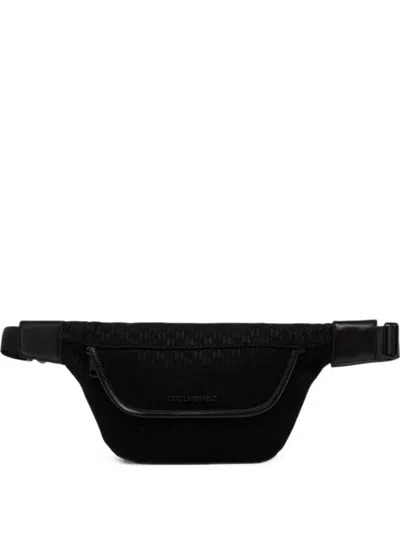 Karl Lagerfeld Monogram-pattern Belt Bag In Black