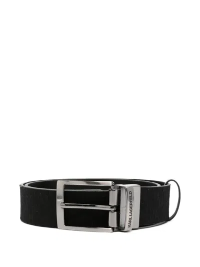 Karl Lagerfeld Monogram-pattern Belt In Black