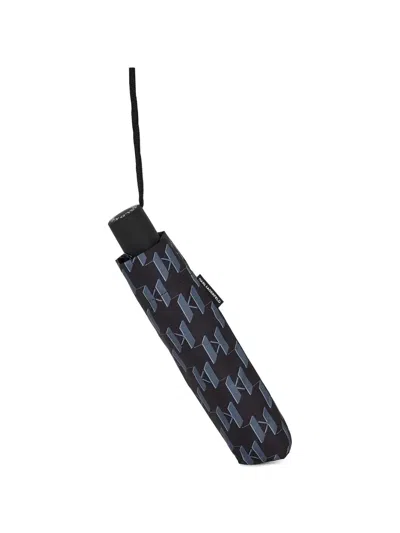 Karl Lagerfeld Monogram-pattern Umbrella In Blue