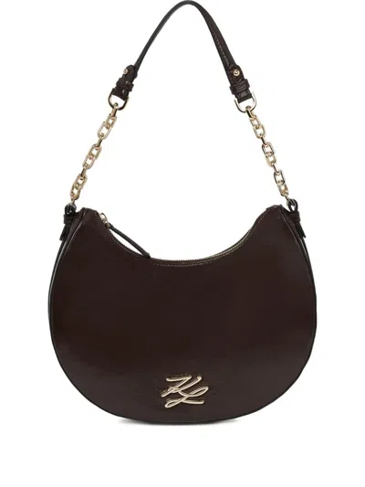 Karl Lagerfeld Moonbag Naplack In Brown