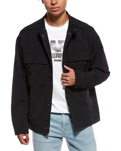 Karl Lagerfeld Moto Collar Windbreaker In Black