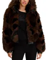 Karl Lagerfeld Paris Shag Faux Fur Bomber In Brown