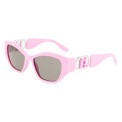 Karl Lagerfeld Multicolor Injected Sunglasses In Pink