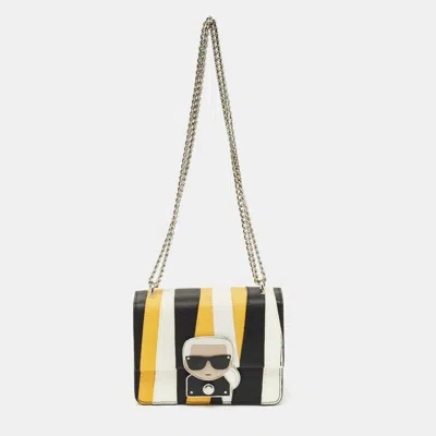Pre-owned Karl Lagerfeld Multicolor Leather Stripe K/ikonik Crossbody Bag