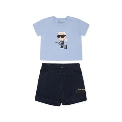 Karl Lagerfeld Multicolor Suit For Baby Boy With  In Sky