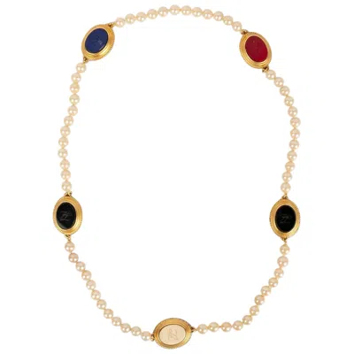Pre-owned Karl Lagerfeld Multicolored Beads And Cabochons Necklace