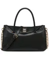 Karl Lagerfeld Nadine Large Leather Satchel Crossbody In Black