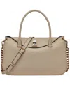 Karl Lagerfeld Nadine Large Leather Satchel Crossbody In Brie