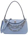 Karl Lagerfeld Nadine Leather Shoulder Bag In Blue