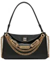 Karl Lagerfeld Nadine Small Leather Shoulder Bag In Black,gold