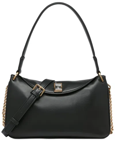 Karl Lagerfeld Nadine Small Leather Shoulder Crossbody In Black