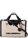 Karl Lagerfeld Natural Ikon Chouette Small Tote In Neutral