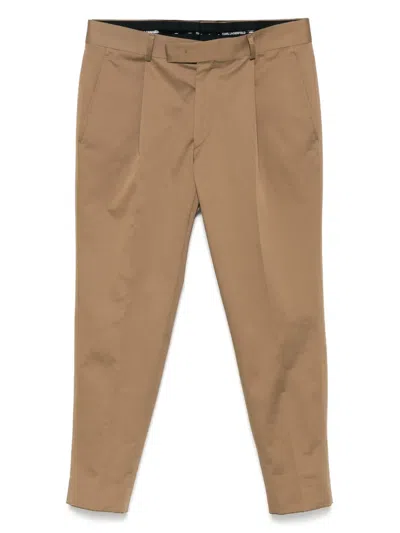 Karl Lagerfeld Neat Trousers In Brown