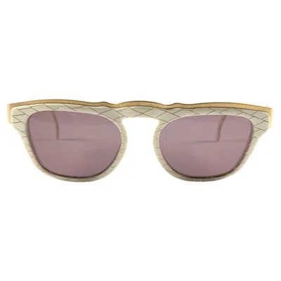 Pre-owned Karl Lagerfeld New Vintage  4603 White & Gold Frame 1990's Sunglasses