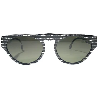 Pre-owned Karl Lagerfeld New Vintage  Marble Black & White L3605 1980 Germany Sunglasses
