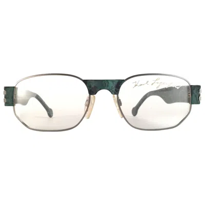Pre-owned Karl Lagerfeld New Vintage  Marbled Green Reading Rx Frame 1990's Sunglasses