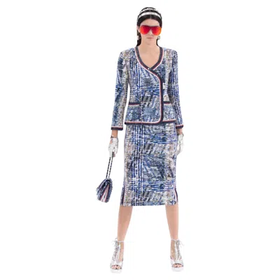 Pre-owned Karl Lagerfeld New W/ Tags Chanel S/s 2016 Kendall Jenner Runway Skirt & Jacket Suit In Gray