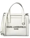 Karl Lagerfeld Nouveau Small Leather Tote In White