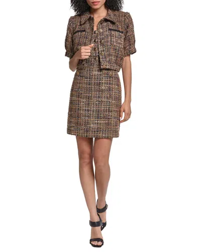 Karl Lagerfeld Nubby Jacket In Brown