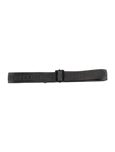 Pre-owned Karl Lagerfeld Nylon Waist Belt W/ Tags In Black