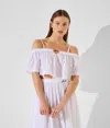 Karl Lagerfeld Off-shoulder Cropped Beach Top In White