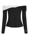 Karl Lagerfeld Off-shoulder Top In Black