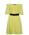 Karl Lagerfeld Off-the-shoulder Dress In Yellow