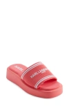 Karl Lagerfeld Ohare Platform Slide Sandal In Sunset Coral
