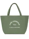 Karl Lagerfeld Oil Green Cotton Shopper