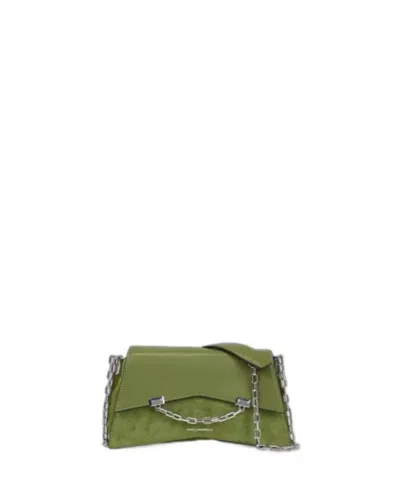 Karl Lagerfeld Olive Suede Crossbody Bag For Women In Green