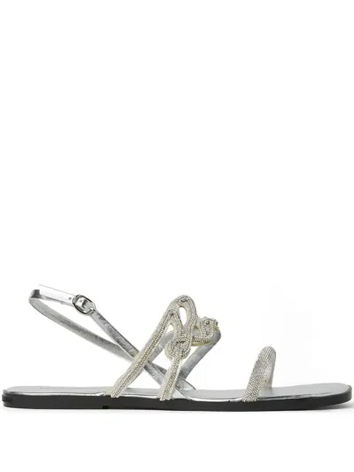 Karl Lagerfeld Olympia Signia Sandals In Silver