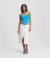 Karl Lagerfeld Ombré Denim Midi Skirt In White