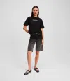 Karl Lagerfeld Ombré Denim Shorts In Black