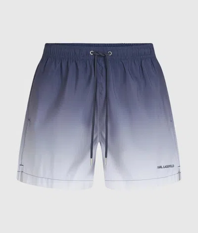 Karl Lagerfeld Ombré Medium Boardshorts In Blue