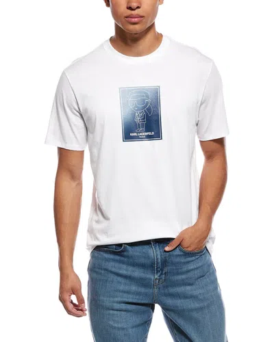 Karl Lagerfeld Ombre Square T-shirt In White