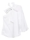Karl Lagerfeld Asymmetrical Bow Detail Poplin Blouse In White