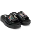 Karl Lagerfeld Opal Womens Leather Slip On Slide Sandals In Black