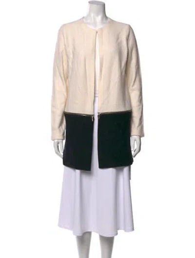 Pre-owned Karl Lagerfeld Open Front Sweater In Neutrals