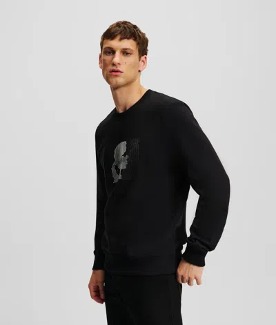 Karl Lagerfeld Optical Illusion Sweatshirt In Black
