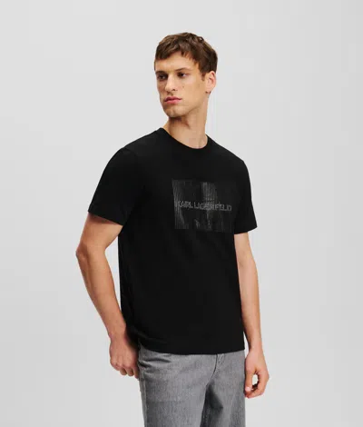 Karl Lagerfeld Optical Illusion T-shirt In Black
