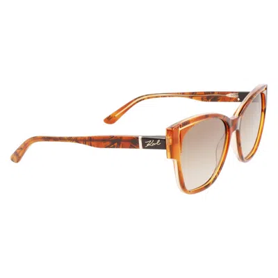 Karl Lagerfeld Orange Acetate Sunglasses In Brown