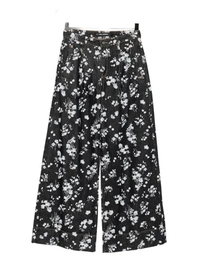 Karl Lagerfeld Orchid-printed Denim Jeans In Black