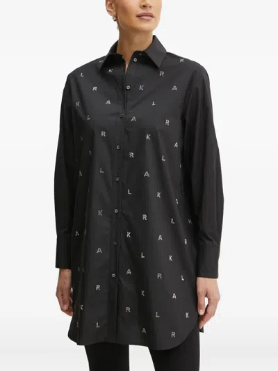 Karl Lagerfeld Organic Cotton Shirt In Black